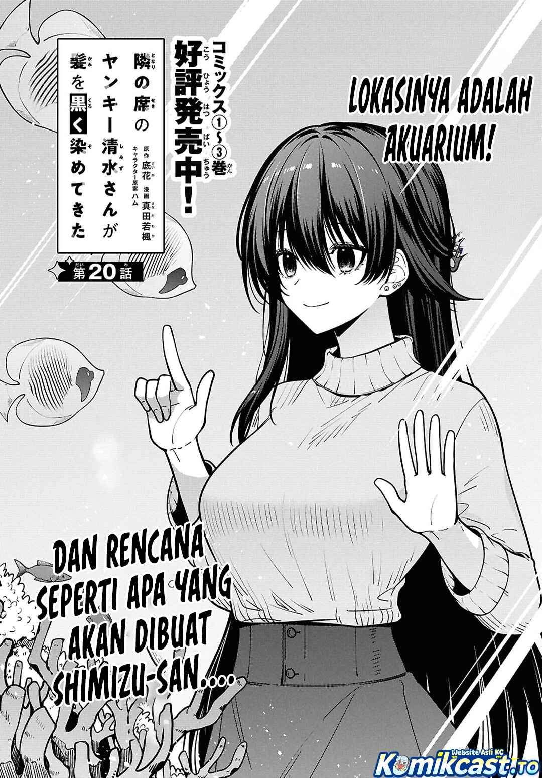 Tonari no Seki no Yankee Shimizu-san ga Kami o Kuroku Sometekita Chap 20 - Next Chap 21