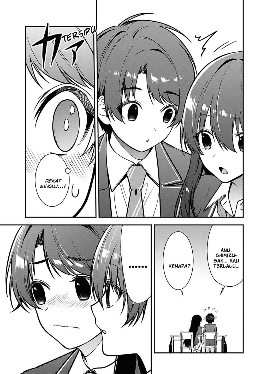 Tonari no Seki no Yankee Shimizu-san ga Kami o Kuroku Sometekita Chap 12 - Next Chap 13