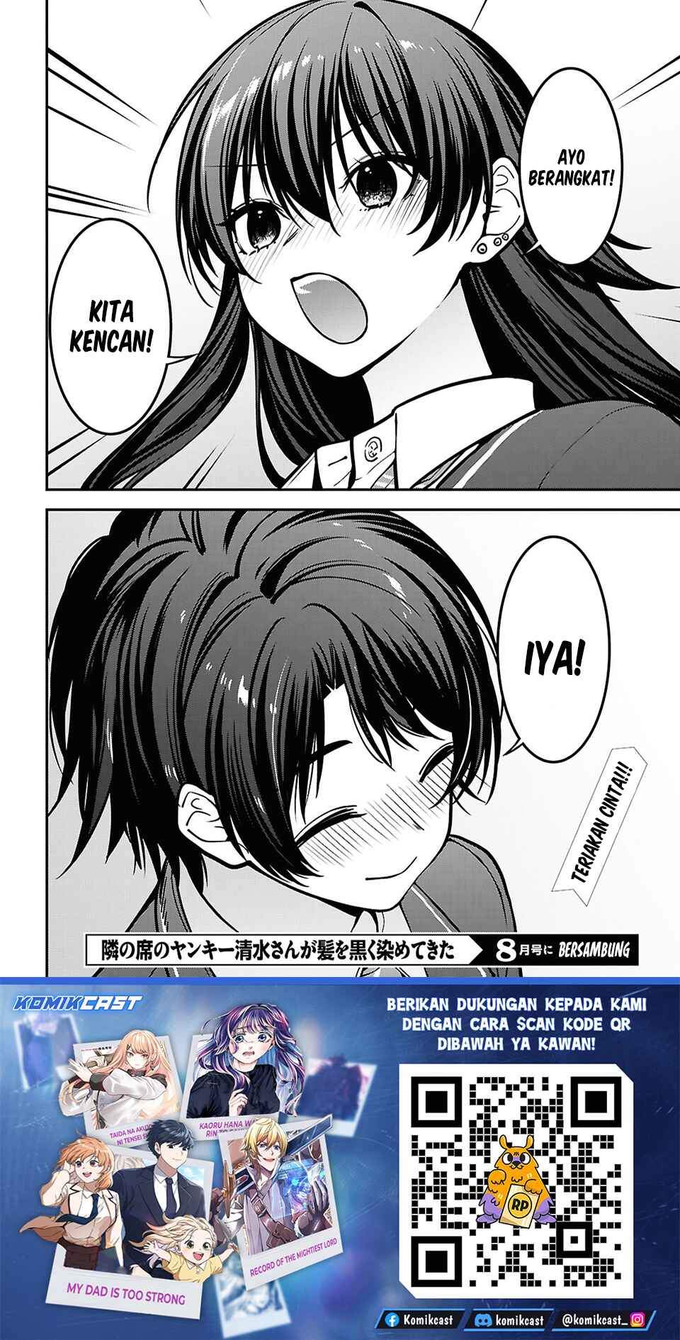 Tonari no Seki no Yankee Shimizu-san ga Kami o Kuroku Sometekita Chap 19 - Next Chap 20