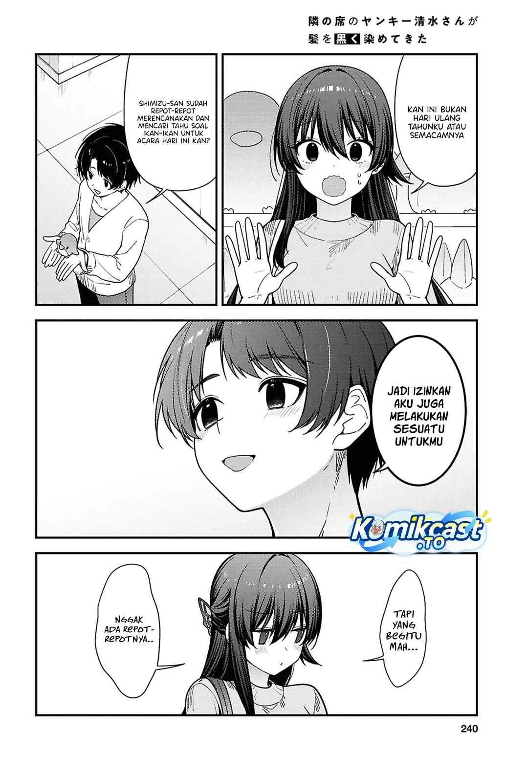 Tonari no Seki no Yankee Shimizu-san ga Kami o Kuroku Sometekita Chap 20 - Next Chap 21