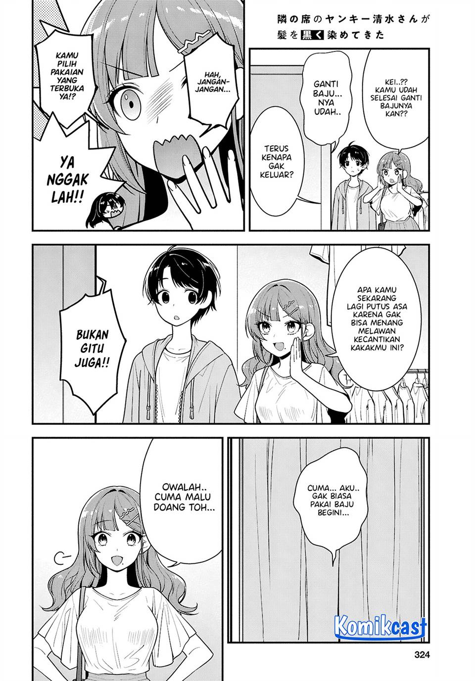 Tonari no Seki no Yankee Shimizu-san ga Kami o Kuroku Sometekita Chap 6 - Next Chap 7