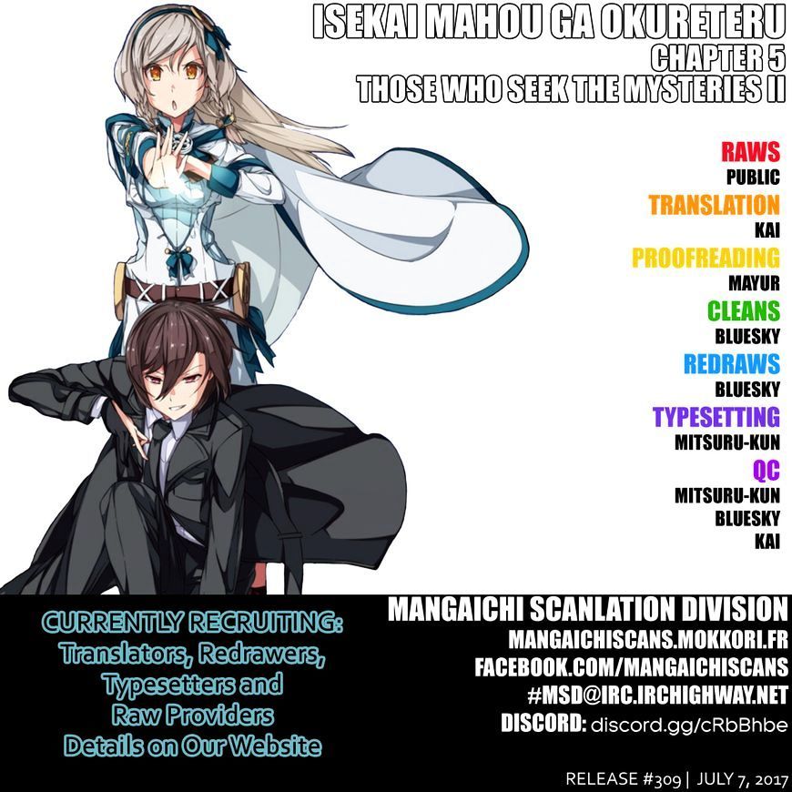 Isekai Mahou wa Okureteru! Chap 5 - Next Chap 6