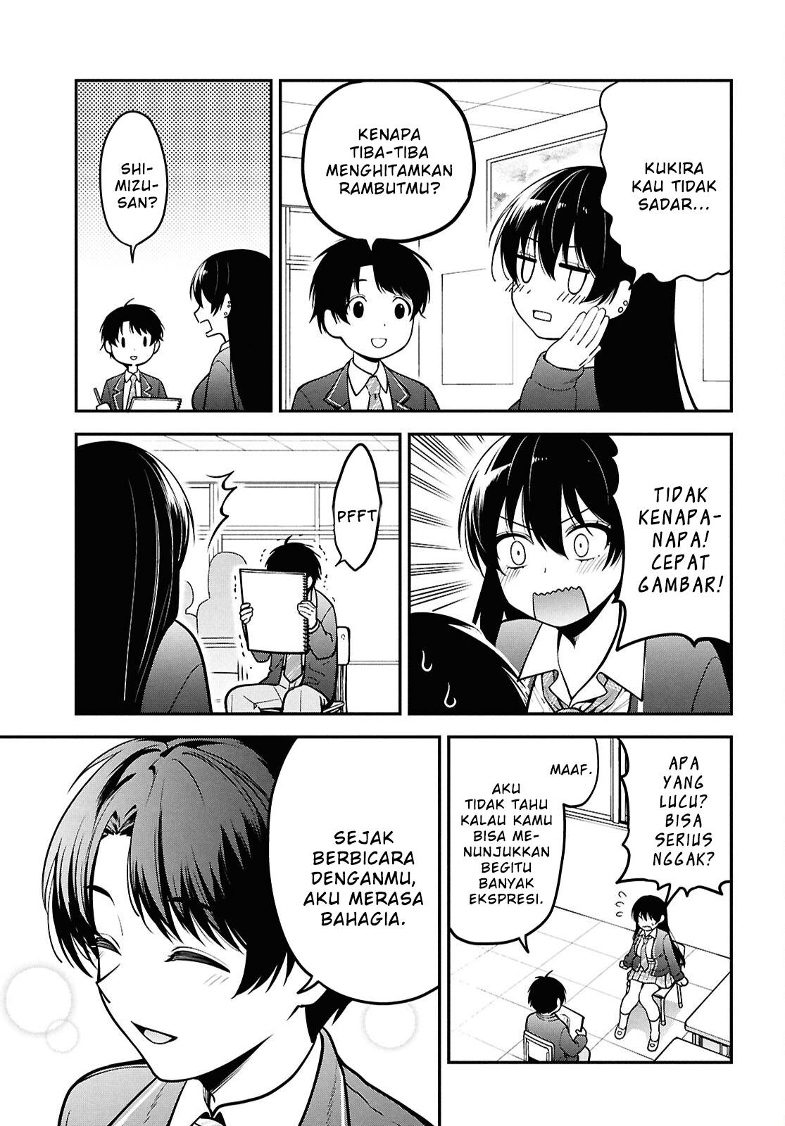 Tonari no Seki no Yankee Shimizu-san ga Kami o Kuroku Sometekita Chap 1 - Next Chap 2