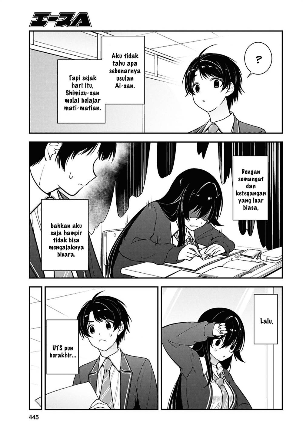 Tonari no Seki no Yankee Shimizu-san ga Kami o Kuroku Sometekita Chap 12 - Next Chap 13