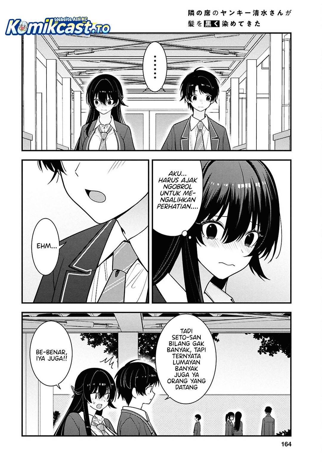 Tonari no Seki no Yankee Shimizu-san ga Kami o Kuroku Sometekita Chap 14 - Next Chap 15