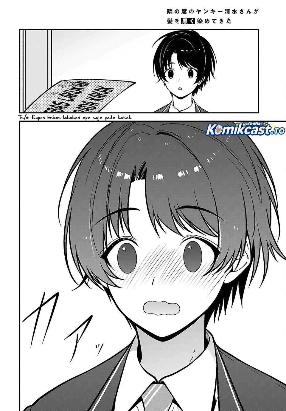 Tonari no Seki no Yankee Shimizu-san ga Kami o Kuroku Sometekita Chap 19 - Next Chap 20