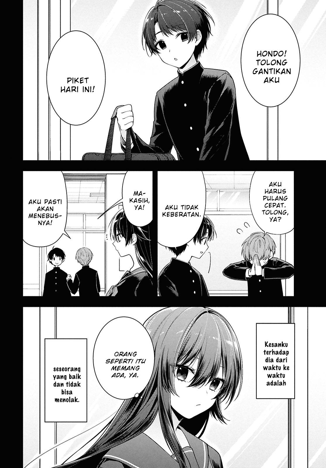 Tonari no Seki no Yankee Shimizu-san ga Kami o Kuroku Sometekita Chap 4 - Next Chap 5