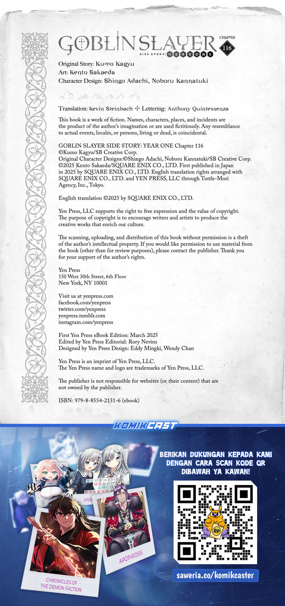 Goblin Slayer: Side Story Year One Chap 116 - Next Chap 117