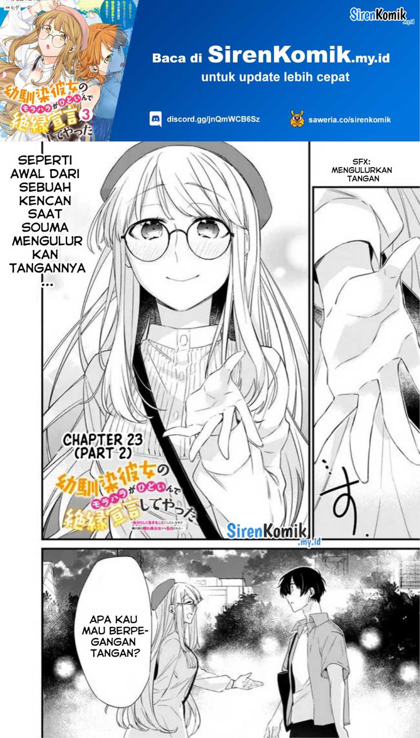 Osananajimi Kanojo no Morahara ga Hidoin de Zetsuen Sengen shite Yatta Chap 23.2 - Next Chap 24.2