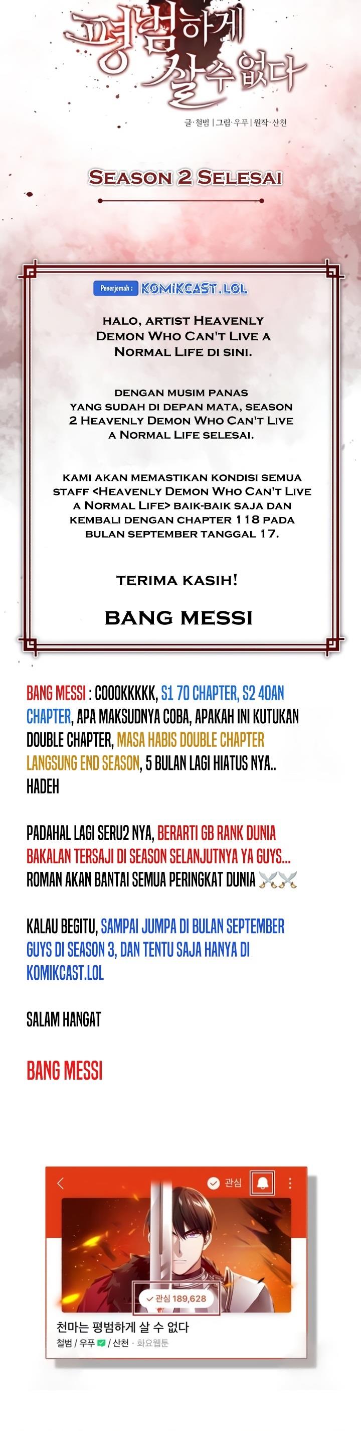 The Heavenly Demon Can’t Live a Normal Life Chap 117 - Next Chap 118