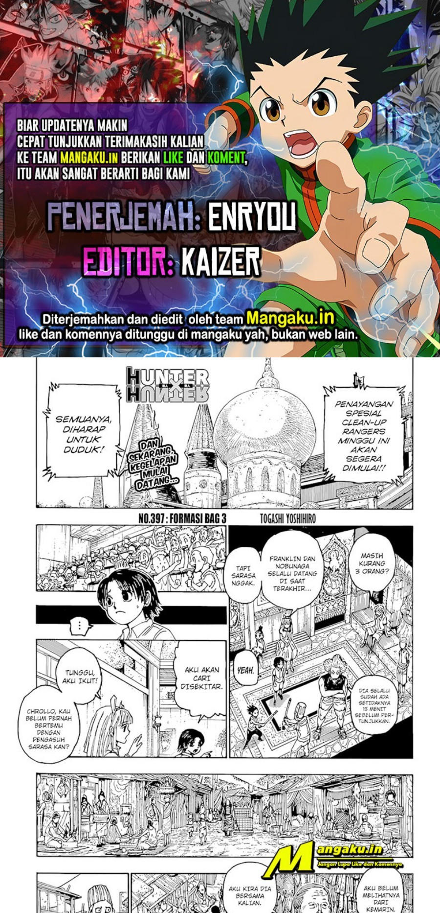 Hunter x Hunter Chap 397 - Next Chap 398