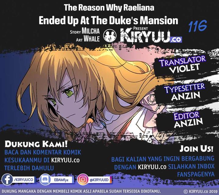The Reason Why Raeliana Ended up at the Duke’s Mansion Chap 116 - Next Chap 117