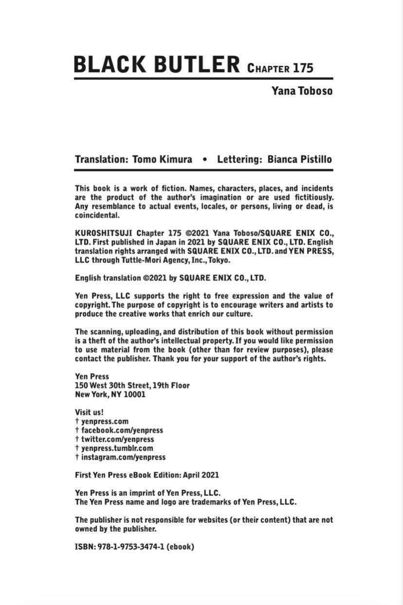 Kuroshitsuji Chap 175 - Next Chap 176