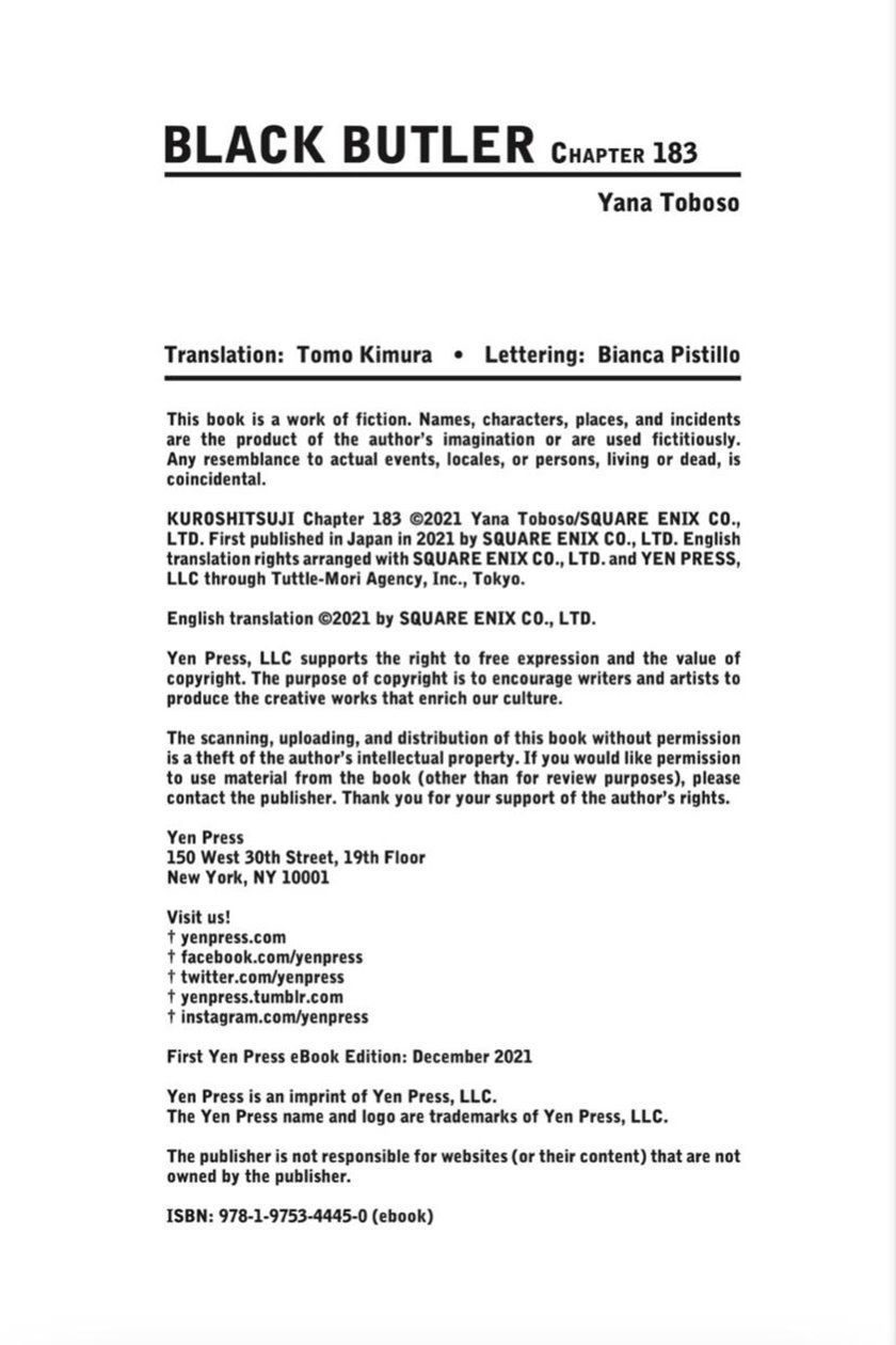 Kuroshitsuji Chap 183 - Next Chap 184