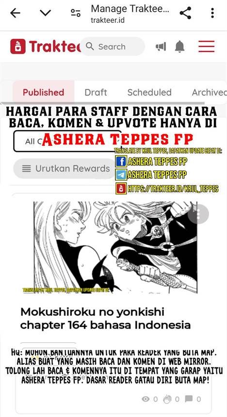 Mokushiroku no Yonkishi Chap 162 - Next Chap 163