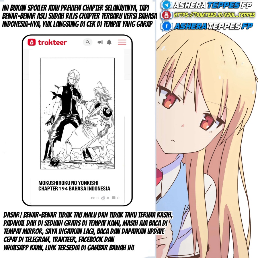 Mokushiroku no Yonkishi Chap 187 - Next Chap 188