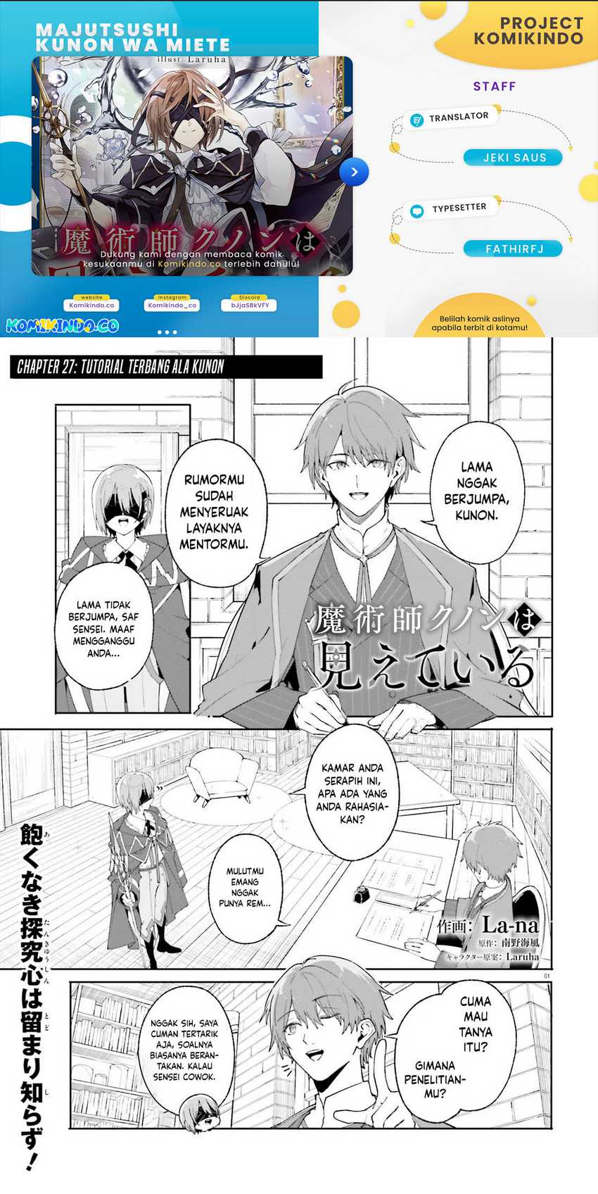 Majutsushi Kunon wa Miete Iru Chap 27.1 - Next Chap 28.1
