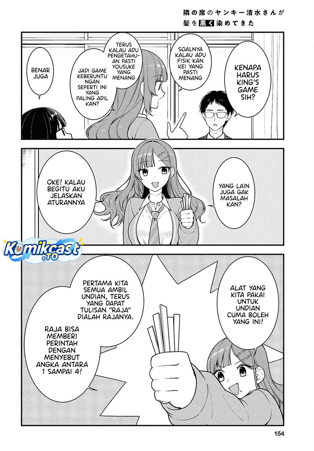 Tonari no Seki no Yankee Shimizu-san ga Kami o Kuroku Sometekita Chap 14 - Next Chap 15