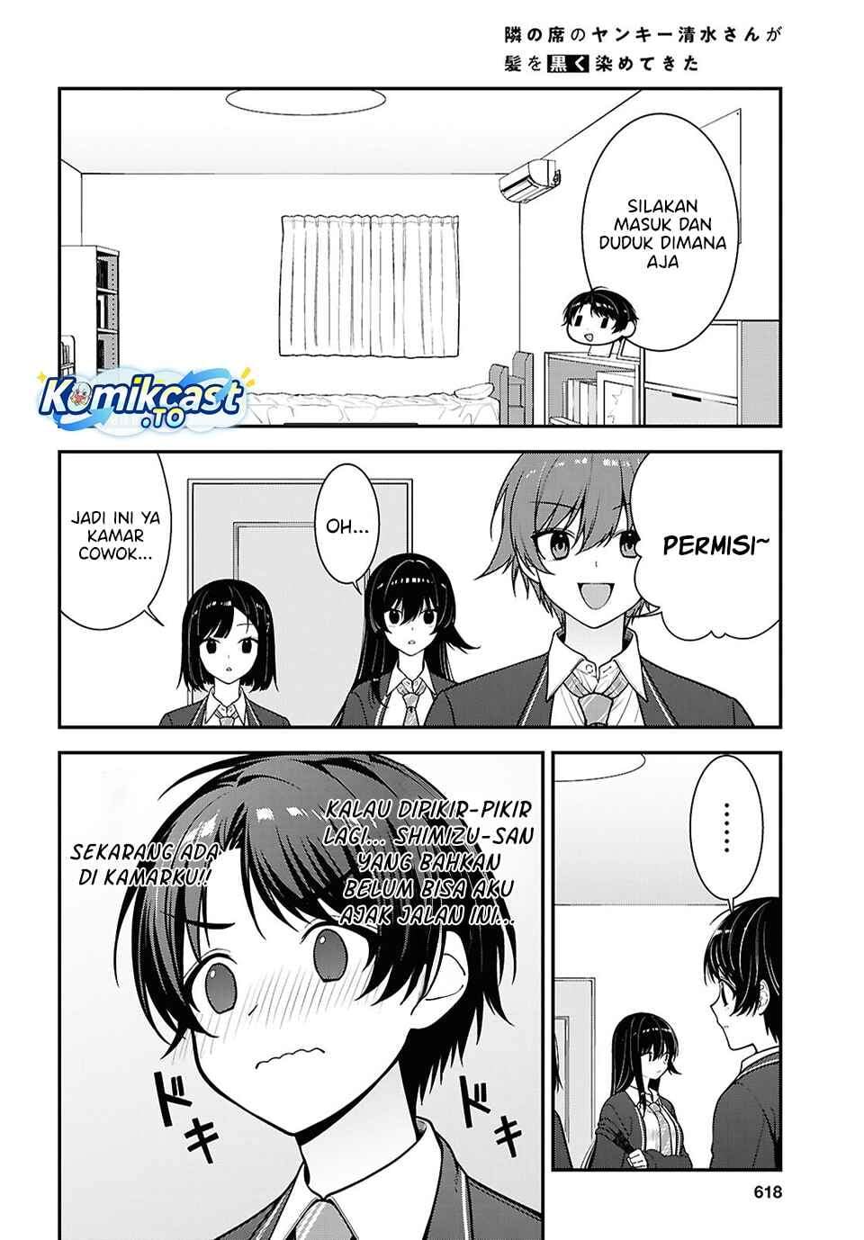 Tonari no Seki no Yankee Shimizu-san ga Kami o Kuroku Sometekita Chap 19 - Next Chap 20