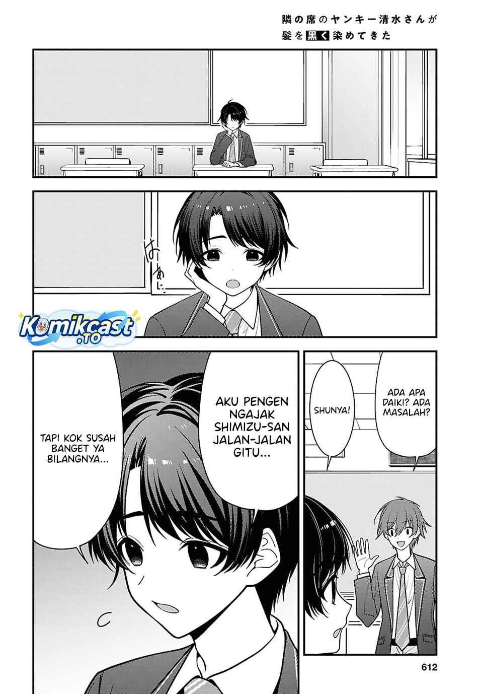 Tonari no Seki no Yankee Shimizu-san ga Kami o Kuroku Sometekita Chap 19 - Next Chap 20
