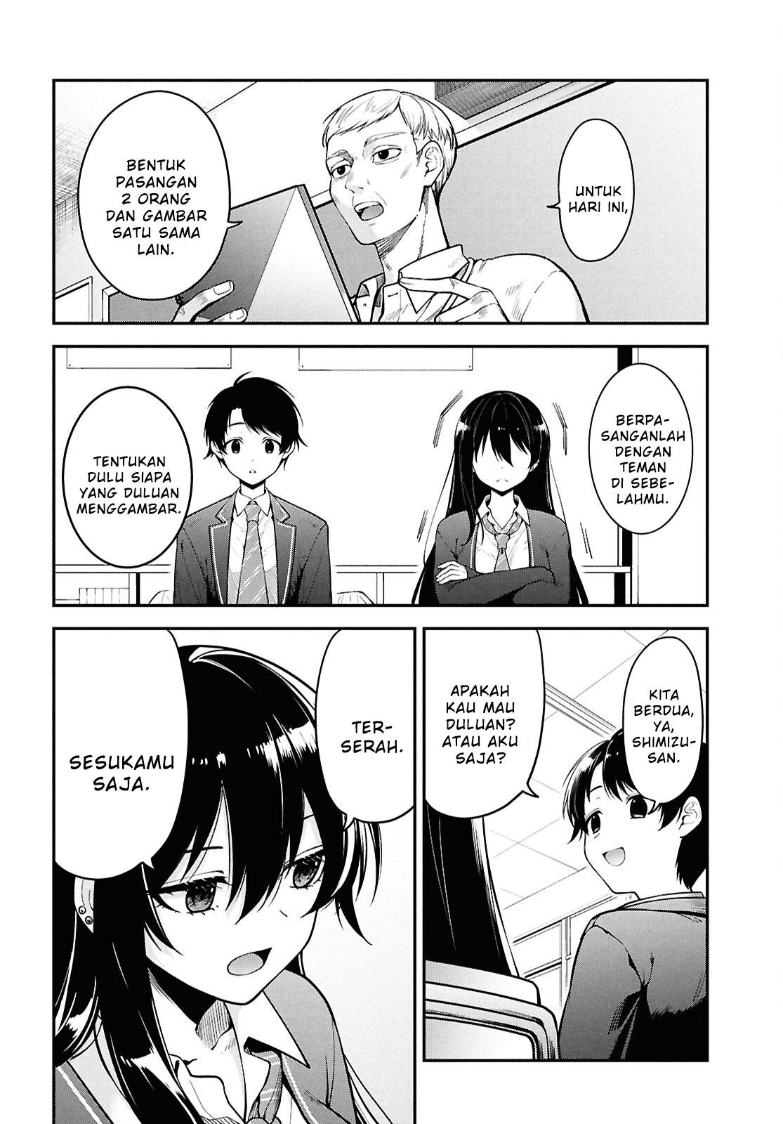 Tonari no Seki no Yankee Shimizu-san ga Kami o Kuroku Sometekita Chap 1 - Next Chap 2