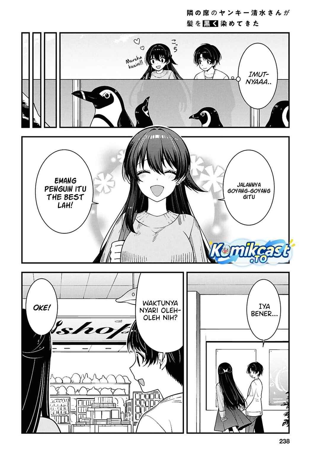 Tonari no Seki no Yankee Shimizu-san ga Kami o Kuroku Sometekita Chap 20 - Next Chap 21