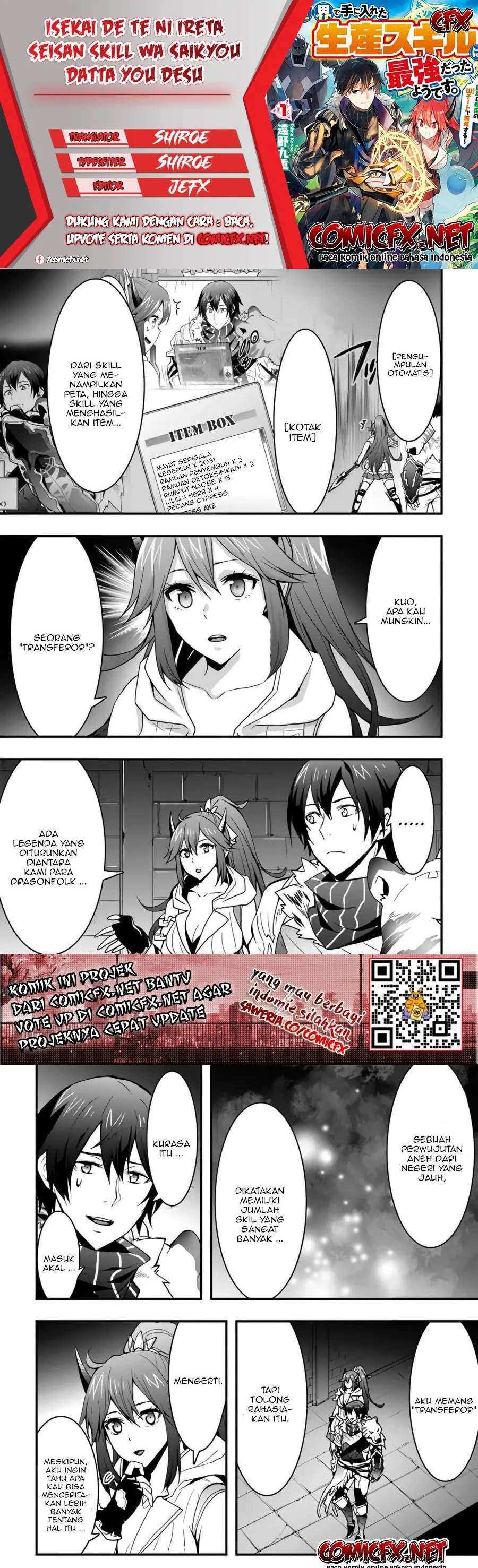 Isekai De Te Ni Ireta Seisan Skill Wa Saikyou Datta You Desu Chap 9.1 - Next Chap 10.1