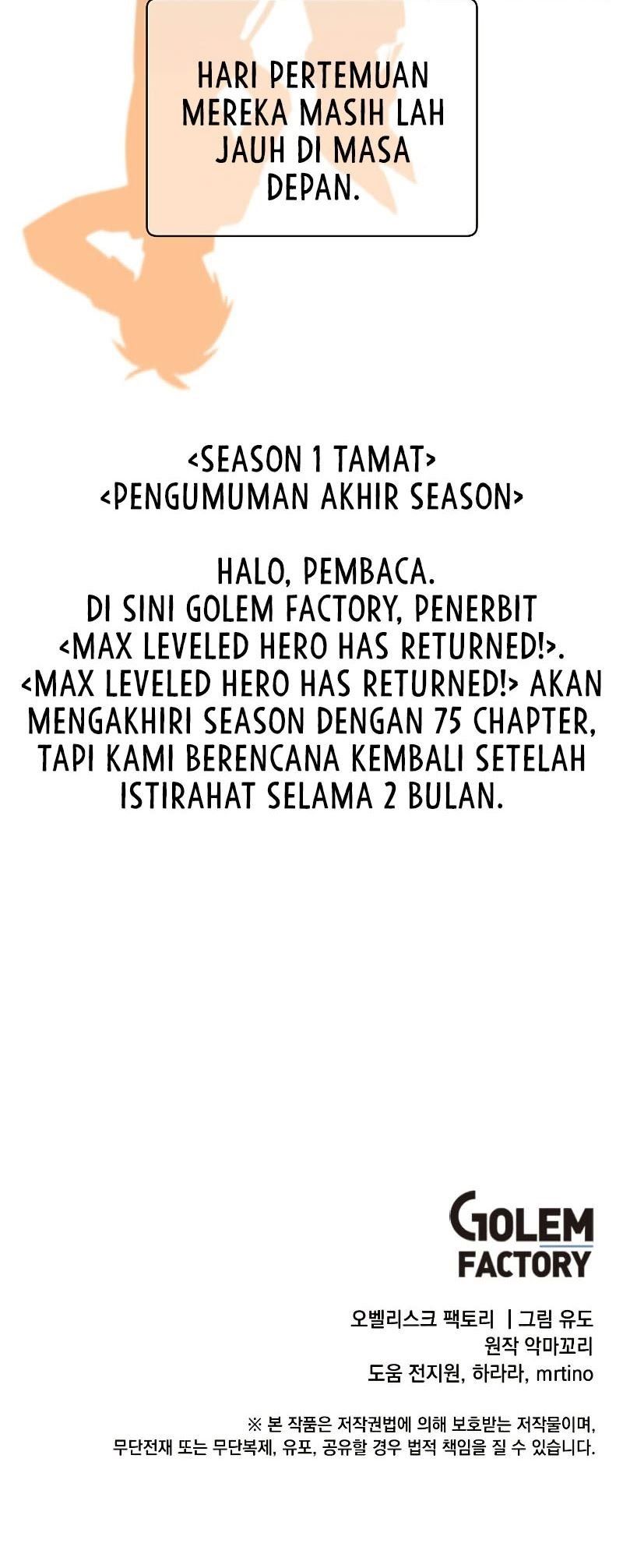 The MAX leveled hero will return! Chap 75 - Next Chap 76