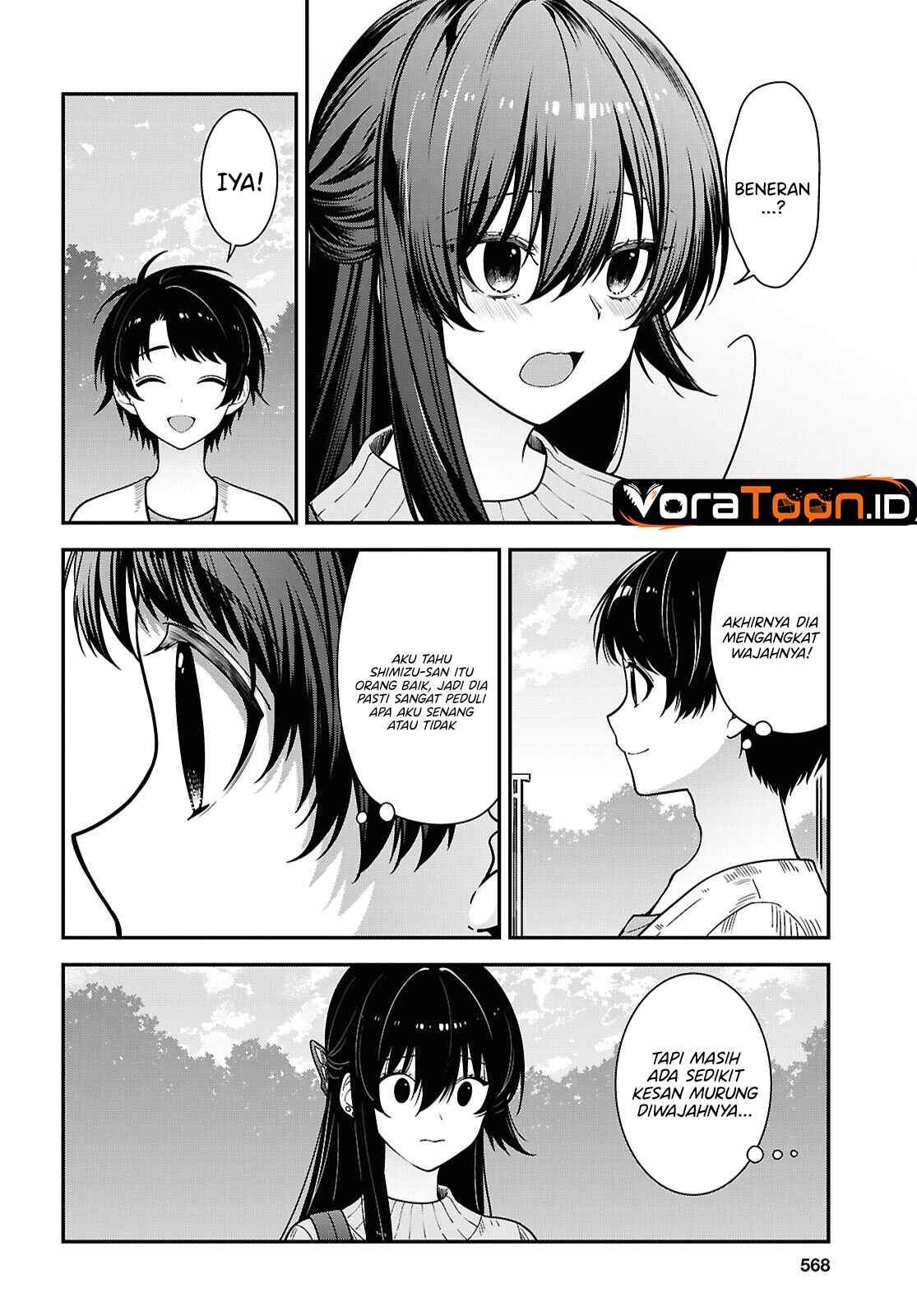 Tonari no Seki no Yankee Shimizu-san ga Kami o Kuroku Sometekita Chap 22 - Next Chap 23