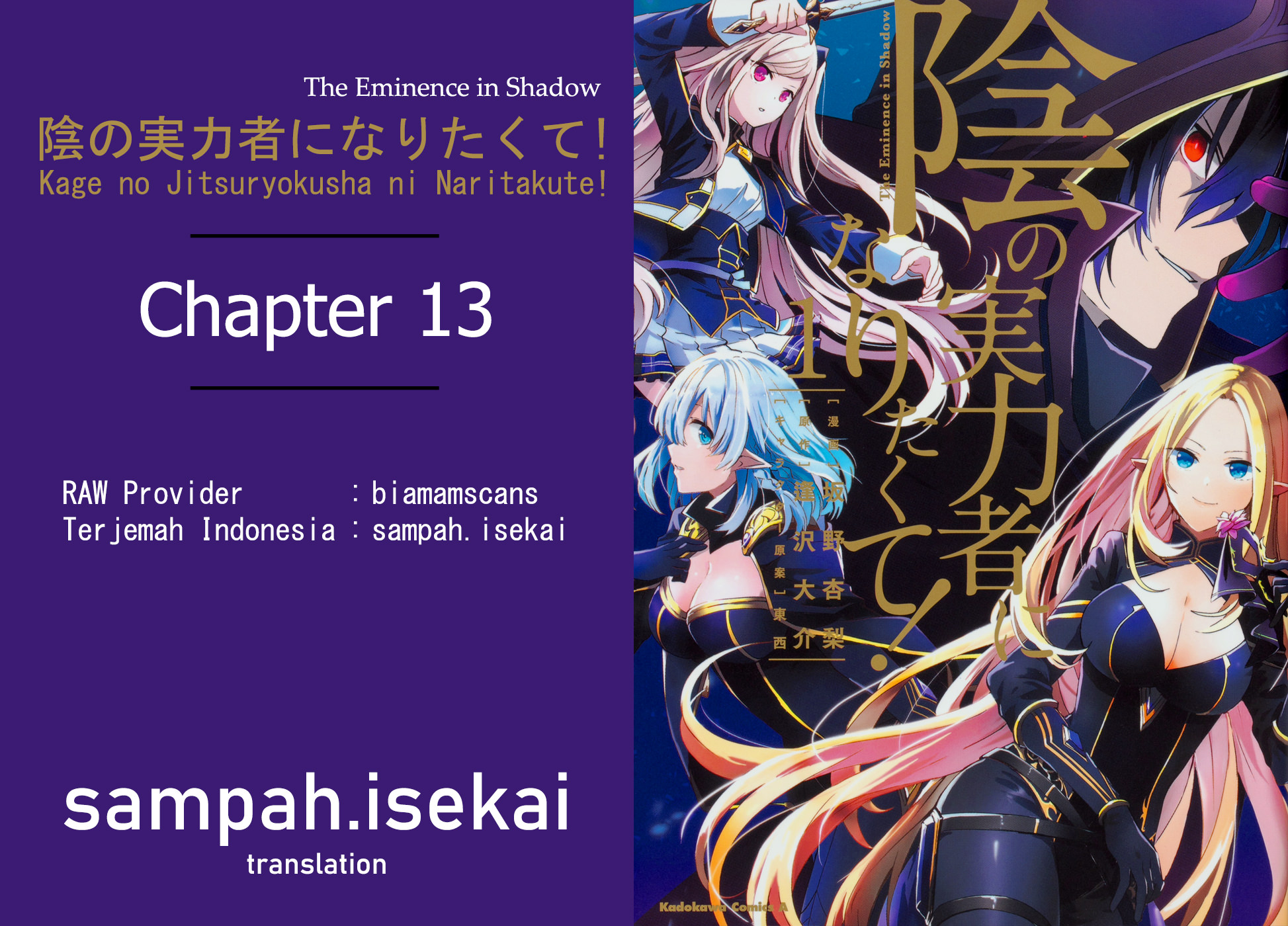 Kage no Jitsuryokusha ni Naritakute Chap 13 - Next Chap 14