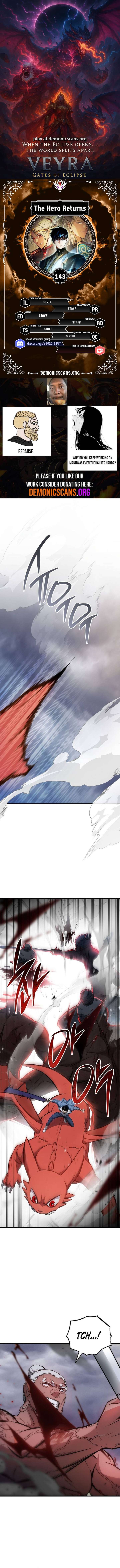 The Hero Returns Chap 143 - Next Chap 144