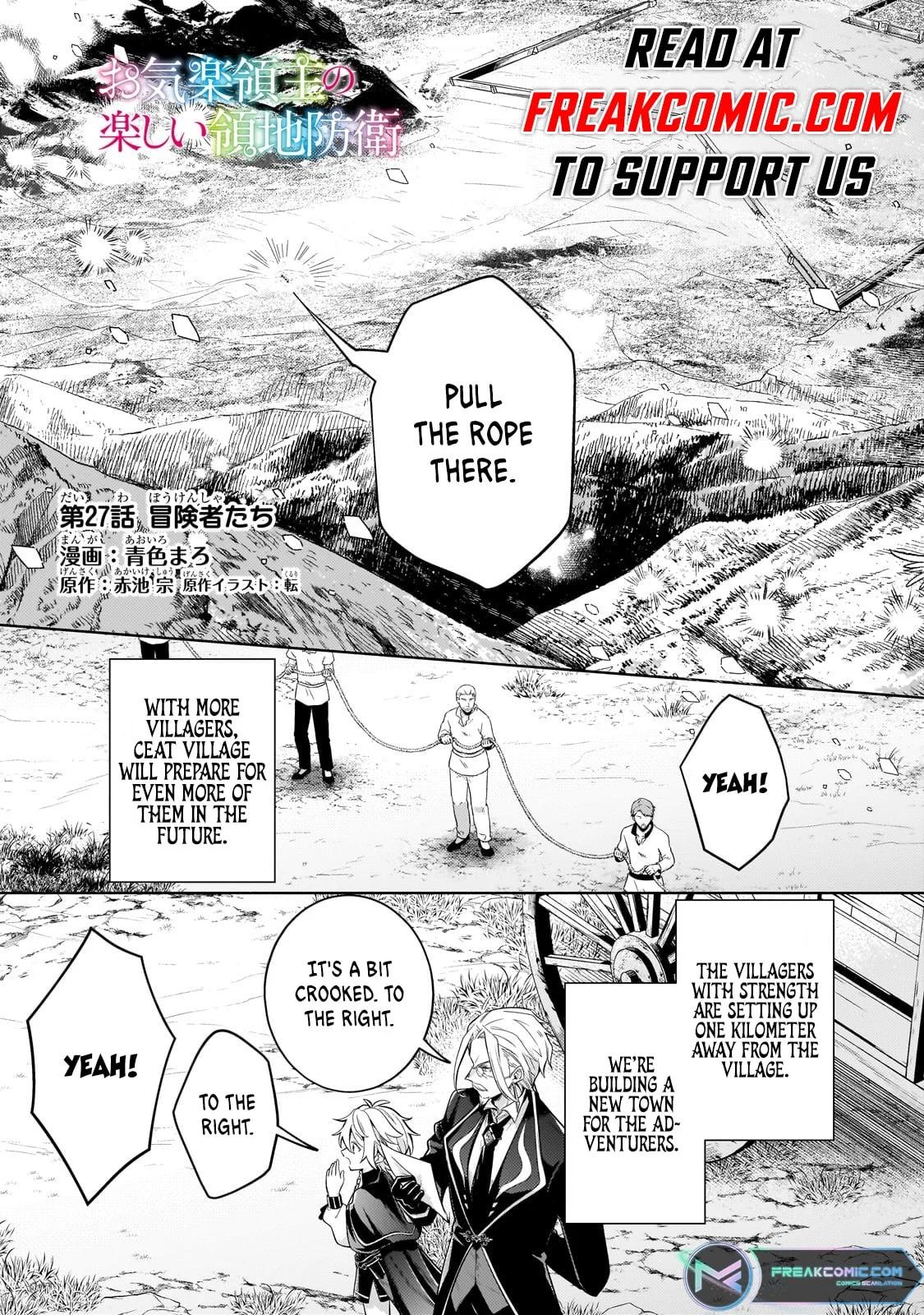 Okiraku Ryoushu no Tanoshii Ryouchi Bouei Chap 27.1 - Next Chap 28.1