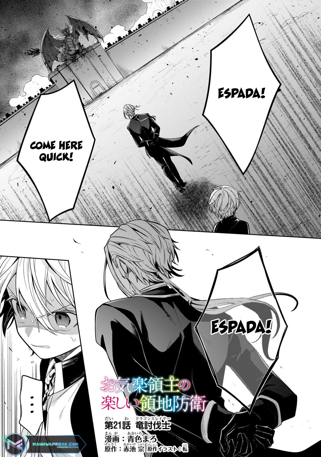 Okiraku Ryoushu no Tanoshii Ryouchi Bouei Chap 21.1 - Next Chap 22.1