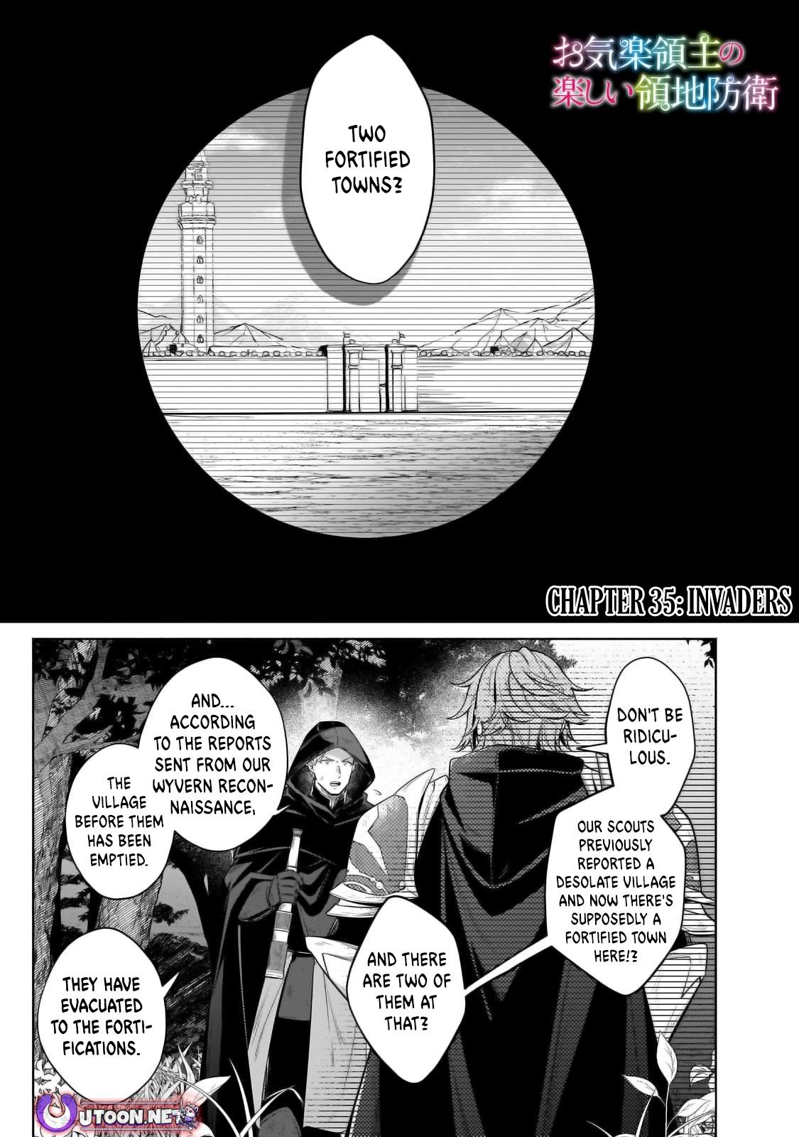 Okiraku Ryoushu no Tanoshii Ryouchi Bouei Chap 35.1 - Next Chap 36.1