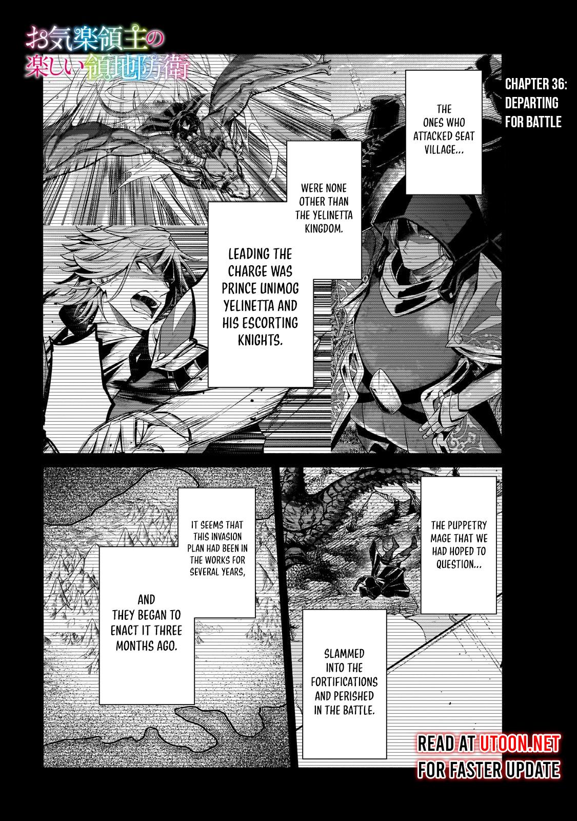 Okiraku Ryoushu no Tanoshii Ryouchi Bouei Chap 36.1 - Next Chap 37.1