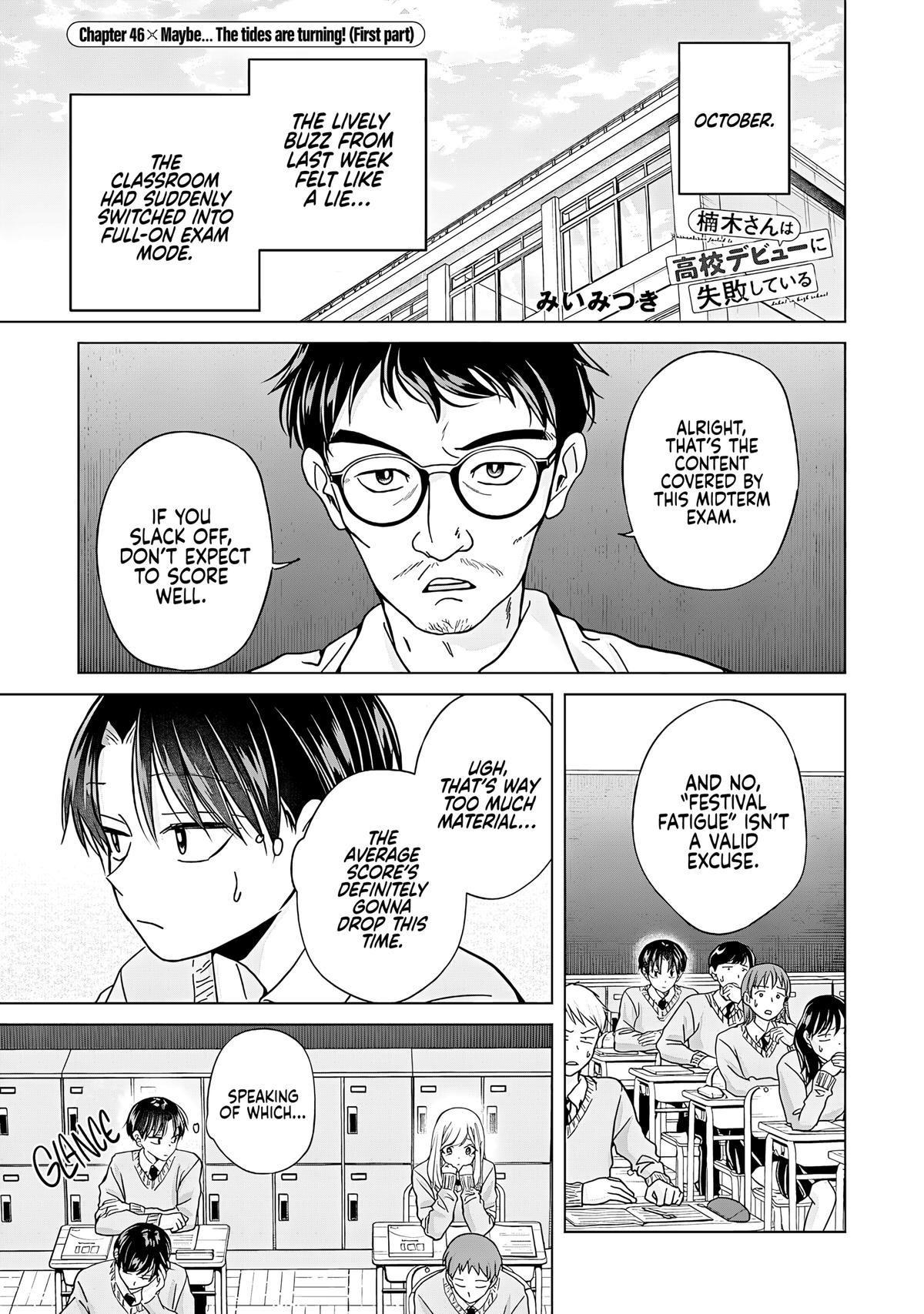 Kusunoki-san wa Koukou Debut ni Shippaishiteiru Chap 46 - Next Chap 47