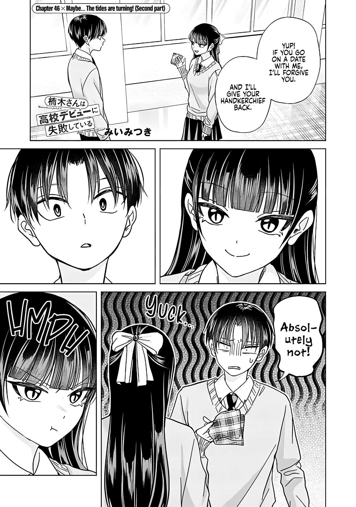Kusunoki-san wa Koukou Debut ni Shippaishiteiru Chap 46 - Next Chap 47