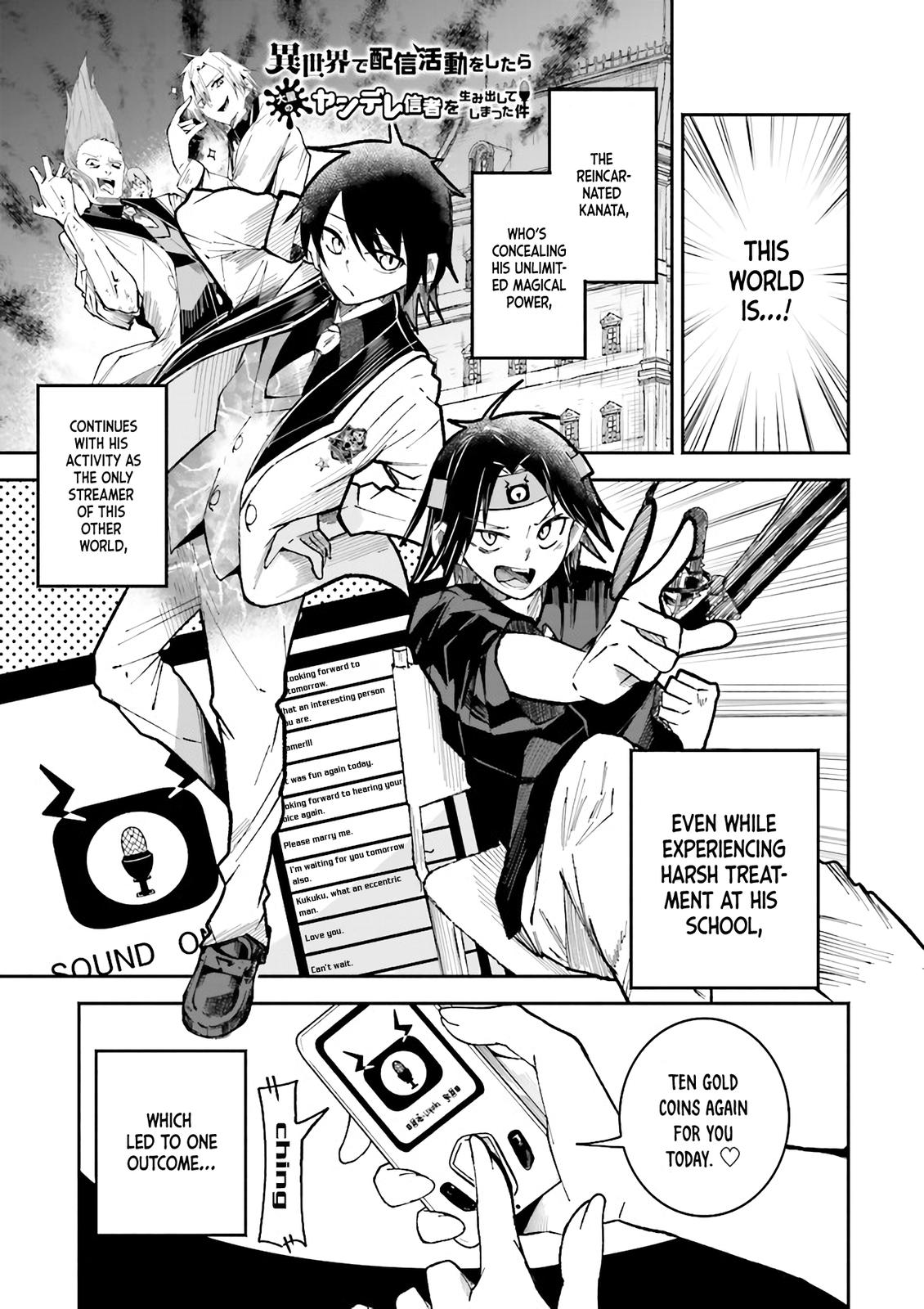 Isekai de Haishin Katsudou wo Shitara Tairyou no Yandere Shinja wo Umidashiteshimatta Ken Chap 2 - Next Chap 3