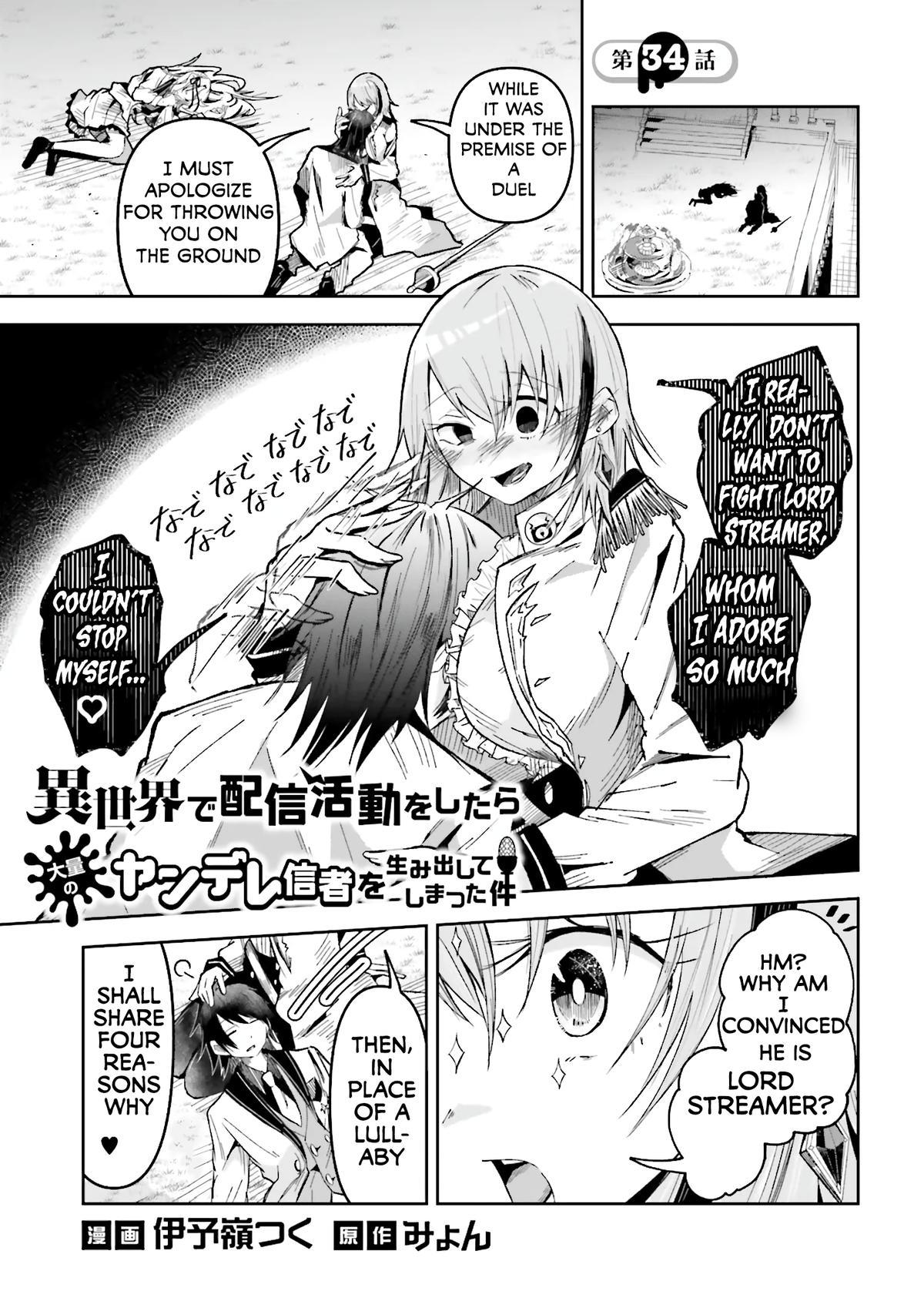 Isekai de Haishin Katsudou wo Shitara Tairyou no Yandere Shinja wo Umidashiteshimatta Ken Chap 34 - Next Chap 35