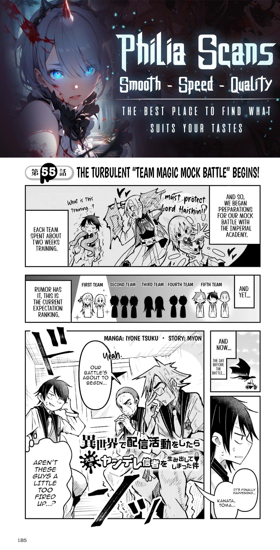 Isekai de Haishin Katsudou wo Shitara Tairyou no Yandere Shinja wo Umidashiteshimatta Ken Chap 55.1 - Next Chap 56.1