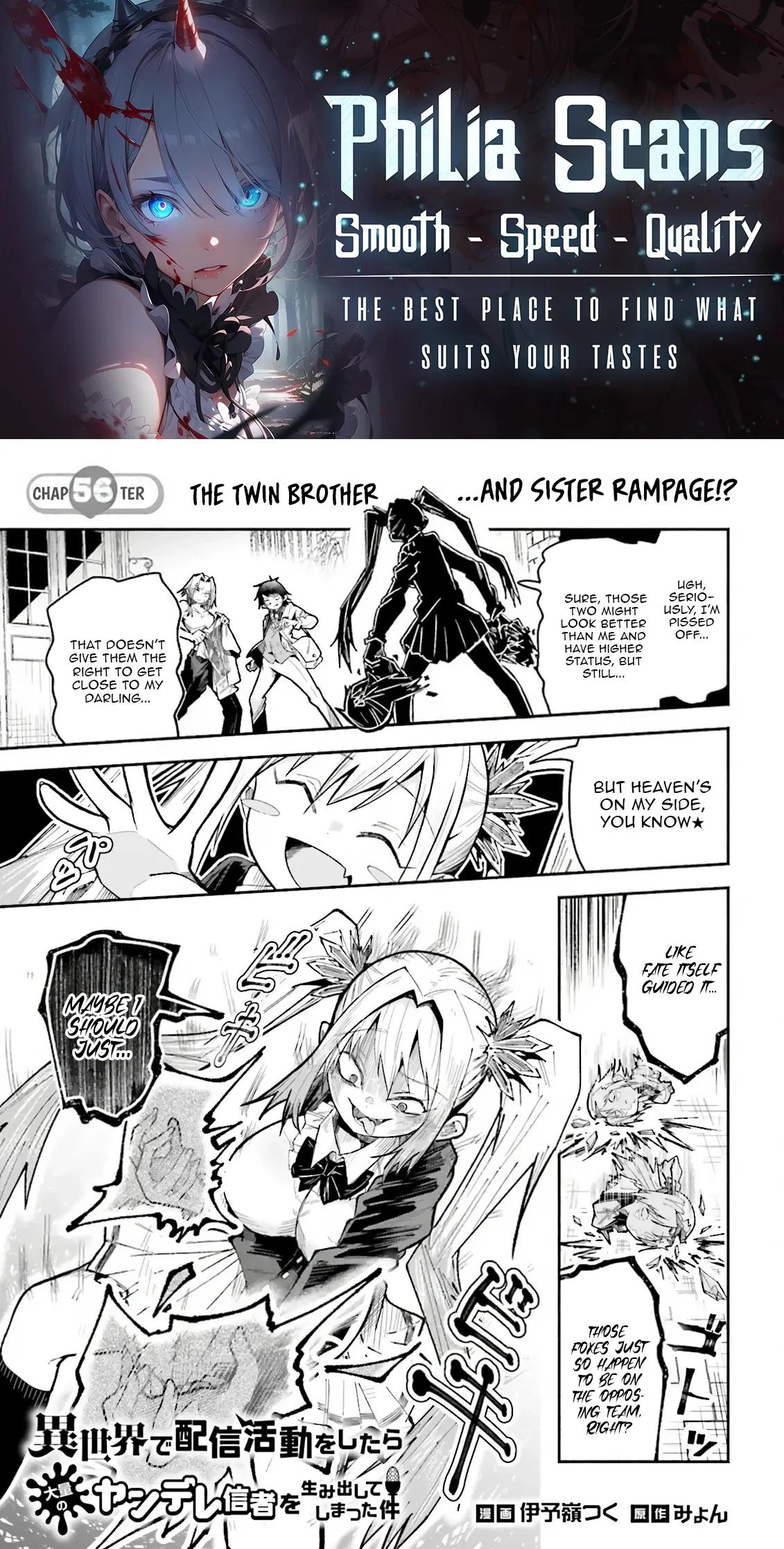 Isekai de Haishin Katsudou wo Shitara Tairyou no Yandere Shinja wo Umidashiteshimatta Ken Chap 56.1 - Next Chap 57.1