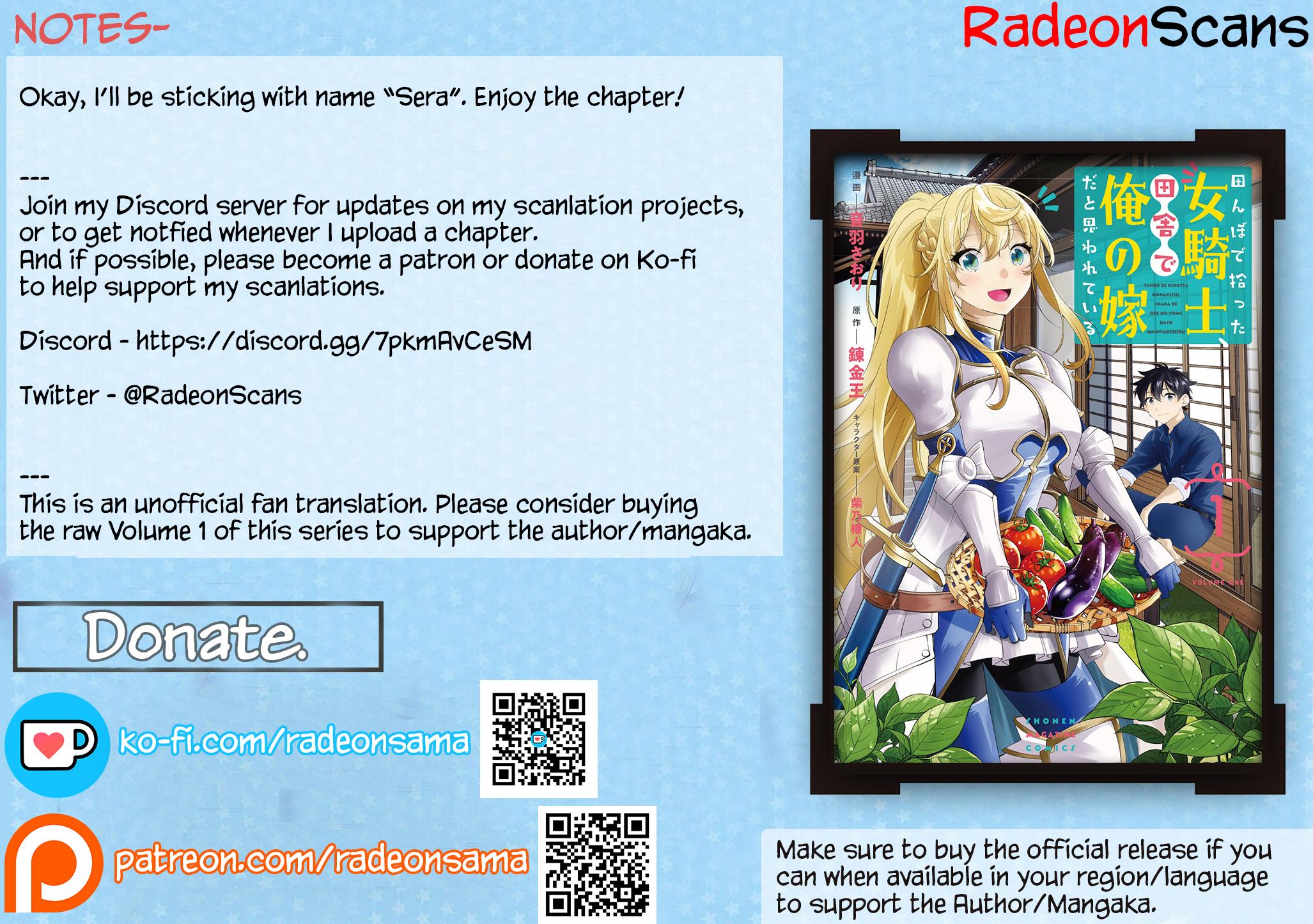 Tanbo de Hirotta Onna Kishi, Inaka de Ore no Yome dato Omowareteiru Chap 4 - Next Chap 5