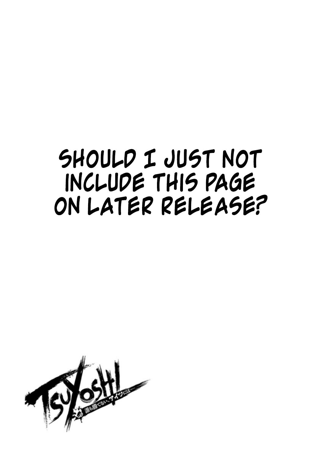 Tsuyoshi: Daremo Katenai, Aitsu ni wa Chap 32 - Next Chap 33