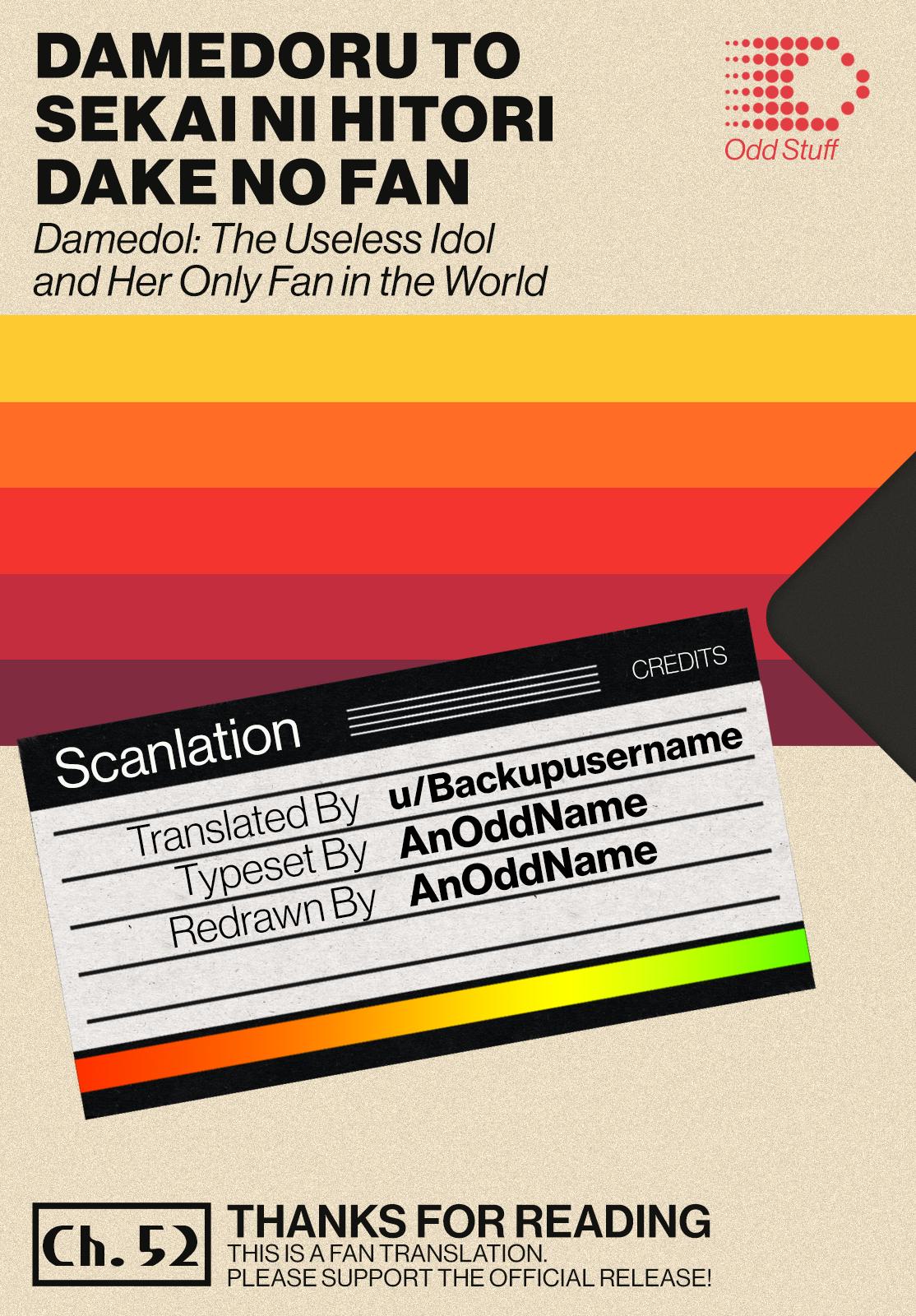 Damedol to Sekai ni Hitori dake no Fan Chap 52 - Next Chap 53