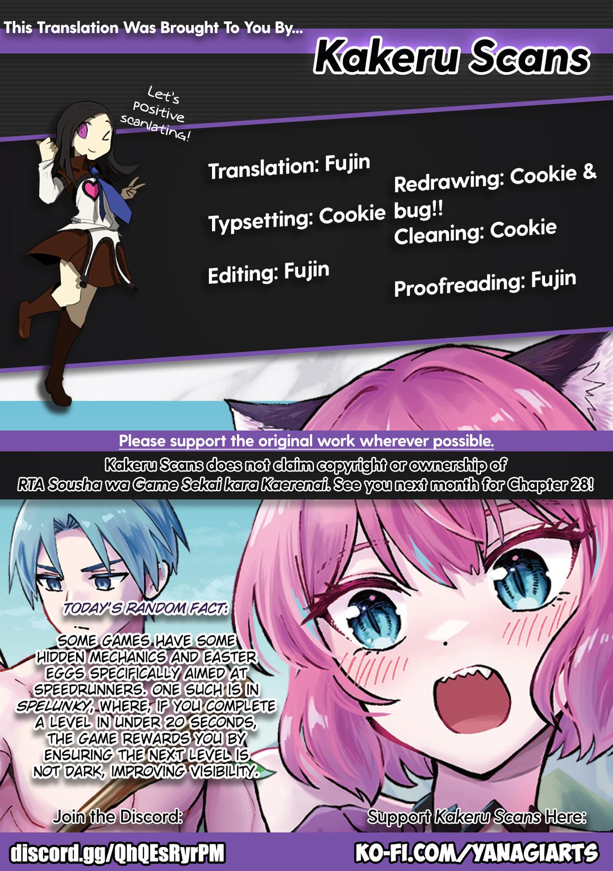 RTA Sousha wa Game Sekai kara Kaerenai Chap 27 - Next Chap 28