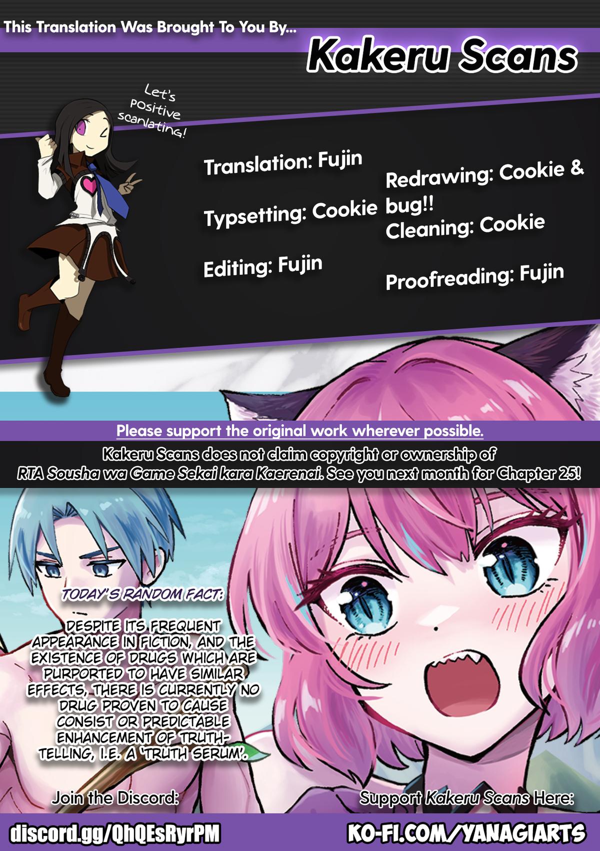 RTA Sousha wa Game Sekai kara Kaerenai Chap 24 - Next Chap 25
