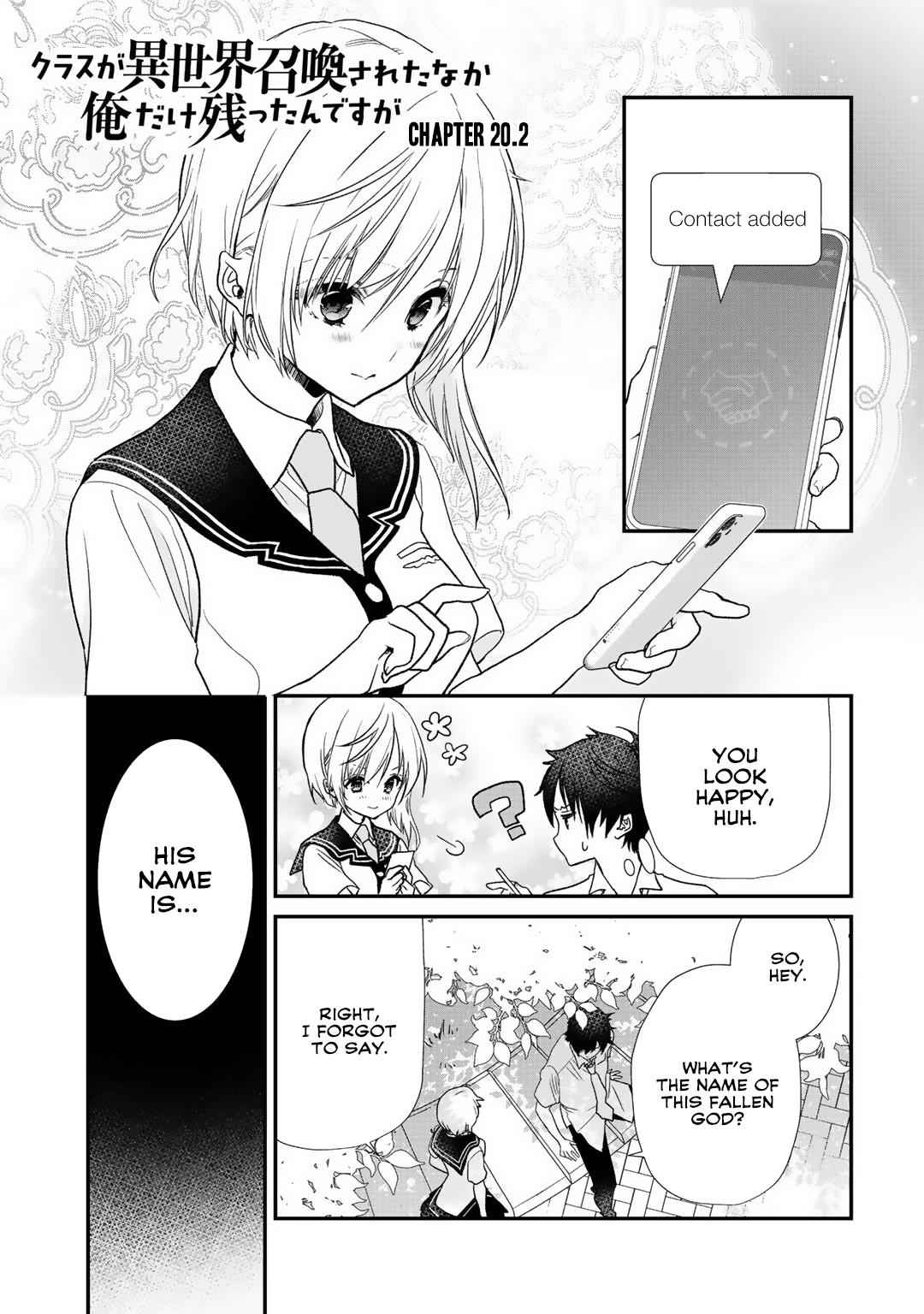 Class ga Isekai Shoukan sareta Naka Ore dake Nokotta n desu ga Chap 20.2 - Next Chap 21.2