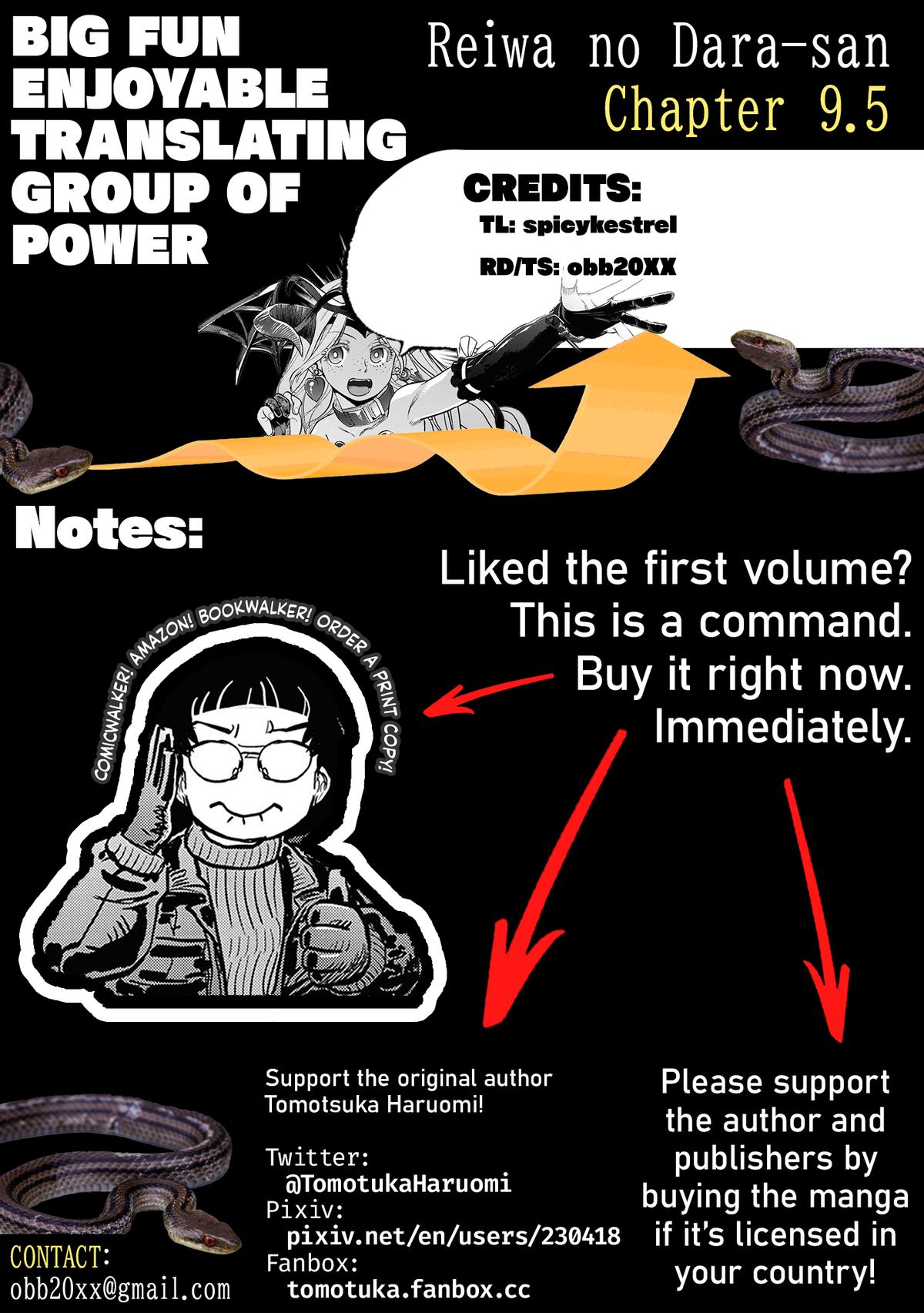 Reiwa no Dara-san Chap 9.5 - Next Chap 10.5