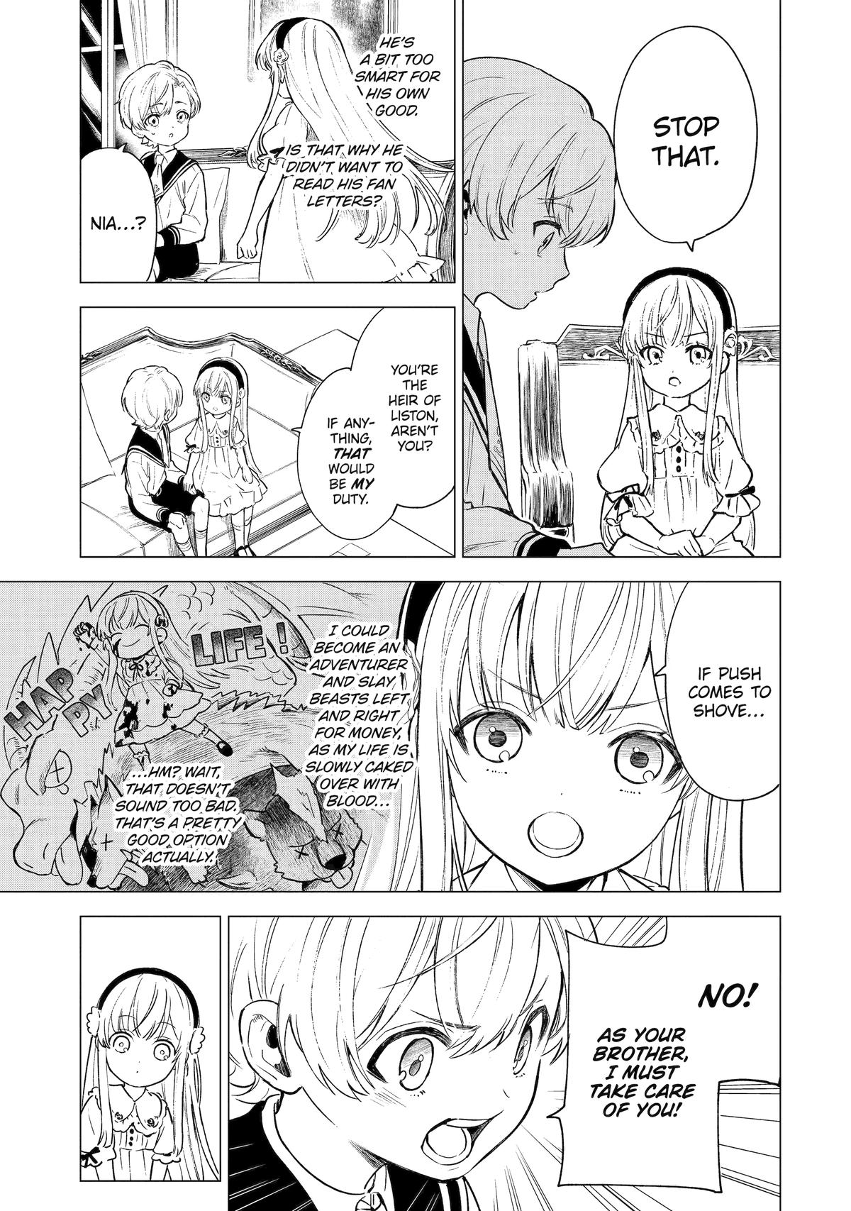Kyouran Reijou Nia Liston: Byoujaku Reijou ni Tensei shita Kamigoroshi no Bujin no Karei naru Musouroku Chap 2 - Next Chap 3