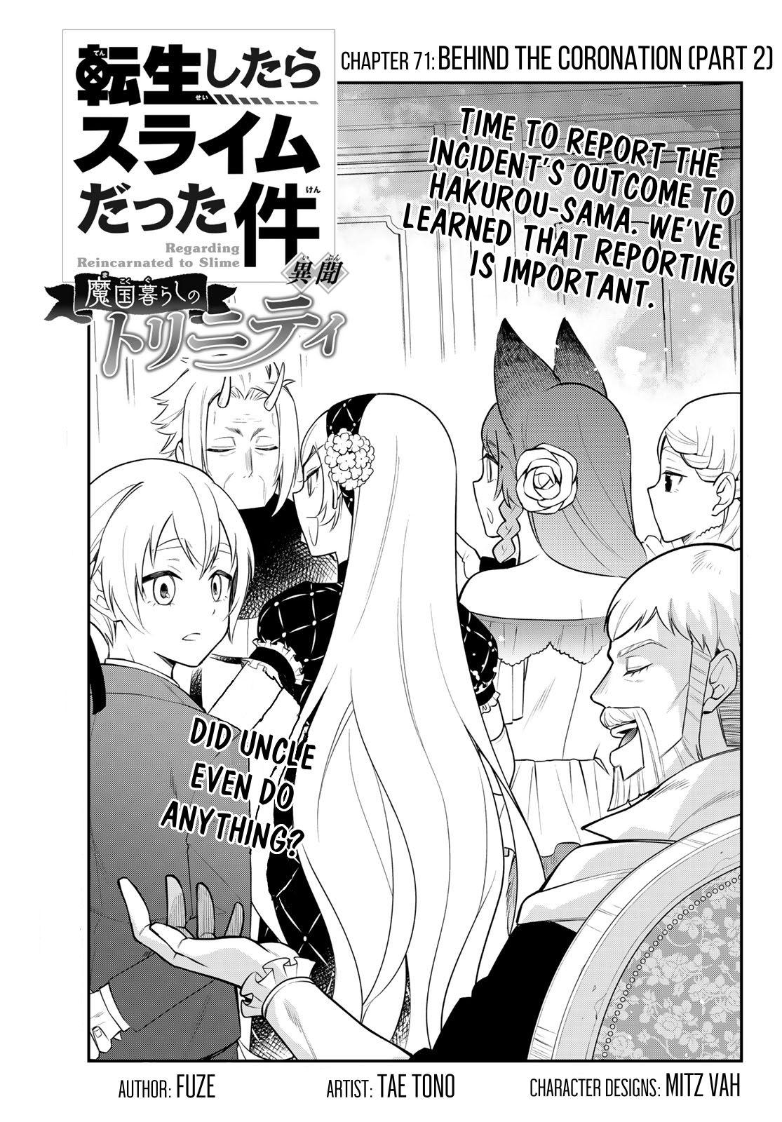 Tensei shitara Slime datta Ken Ibun: Makoku Gurashi no Trinity Chap 71 - Next Chap 72